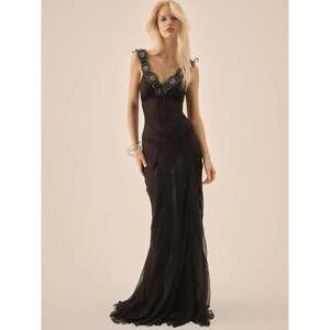 For Love & Lemons Willa Silk Gown XS / Black
